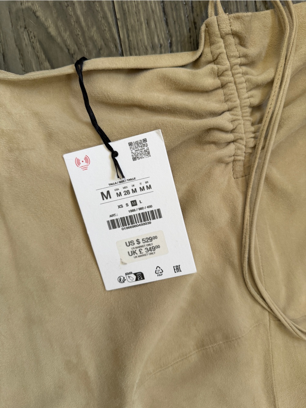 NWT ZARA 100% Goat Leather Suede Long Skirt Western Boho Sz M Limited Edition - Picture 11 of 15